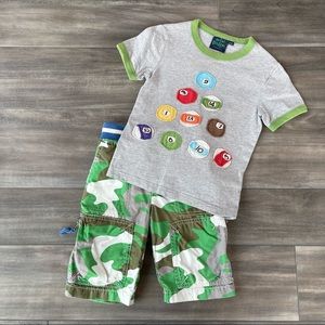 EUC Classic Mini Boden Appliqué Pool Shirt & Technics Shorts 3 yr